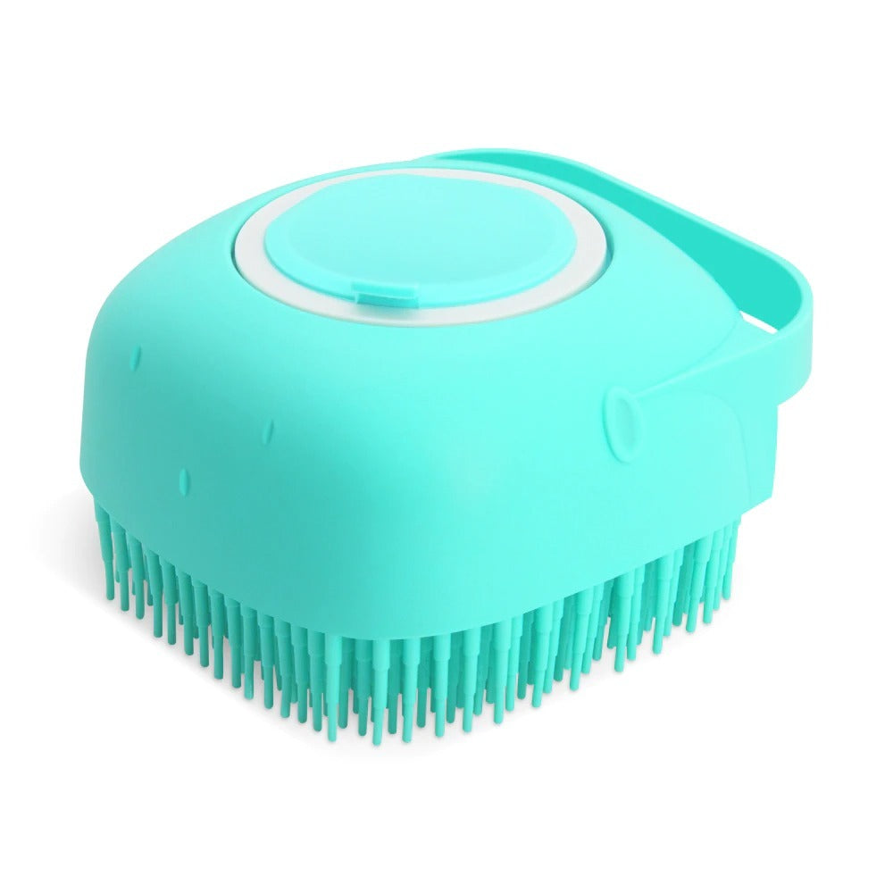 Pet Dog and Cat Shampoo Massager Brush – Soft Silicone Grooming Comb for Effective Bathing