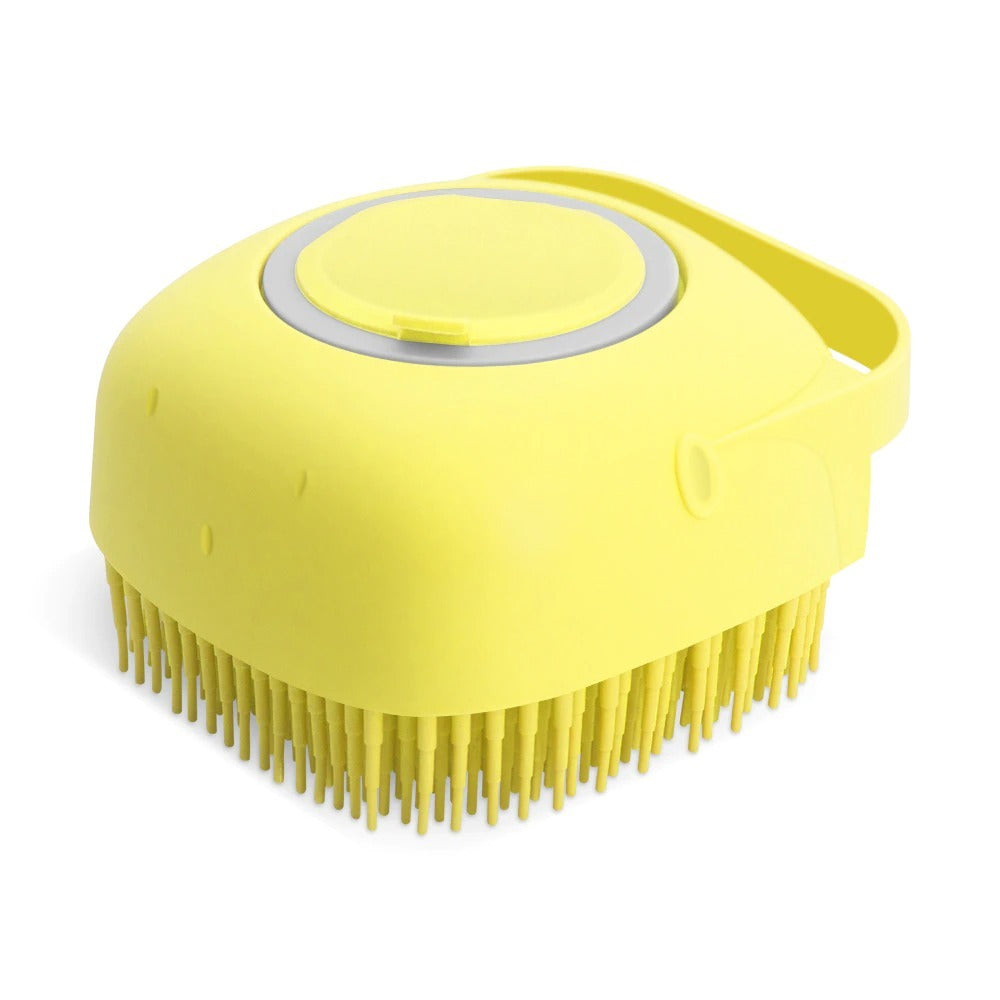 Pet Dog and Cat Shampoo Massager Brush – Soft Silicone Grooming Comb for Effective Bathing