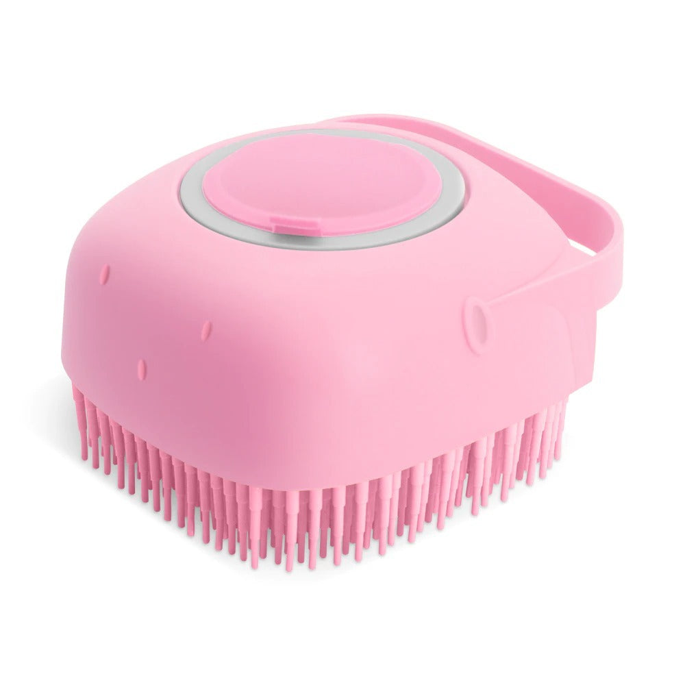 Pet Dog and Cat Shampoo Massager Brush – Soft Silicone Grooming Comb for Effective Bathing