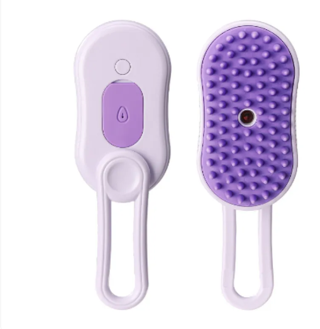 3-in-1 Electric Pet Steam Brush – Grooming, Hair Removal, Massage