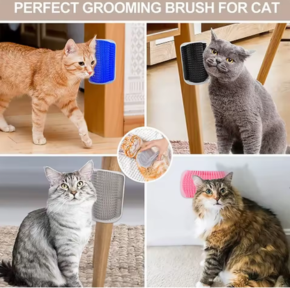 Self-Grooming Cat Brush – Wall-Mounted for Shedding and Massage